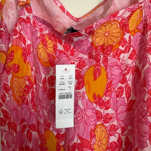 Gwyneth V-neck cupro-blend slip dress in pink limone print - Picture 7 of 9